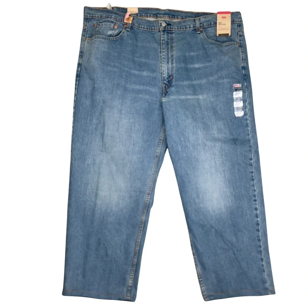 Levis 550 Jeans Mens 48W 27L Blue Relaxed Fit Stretch Denim‎ Striaght Leg High